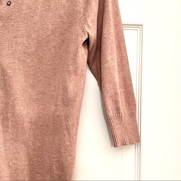 ๐ธ3/$25 Merona Jeweled Neckline Button Up Tan Cardigan, Size XS - Picture 3 of 9